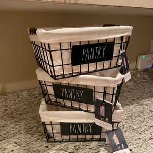 Rae Dunn pantry baskets set of 3